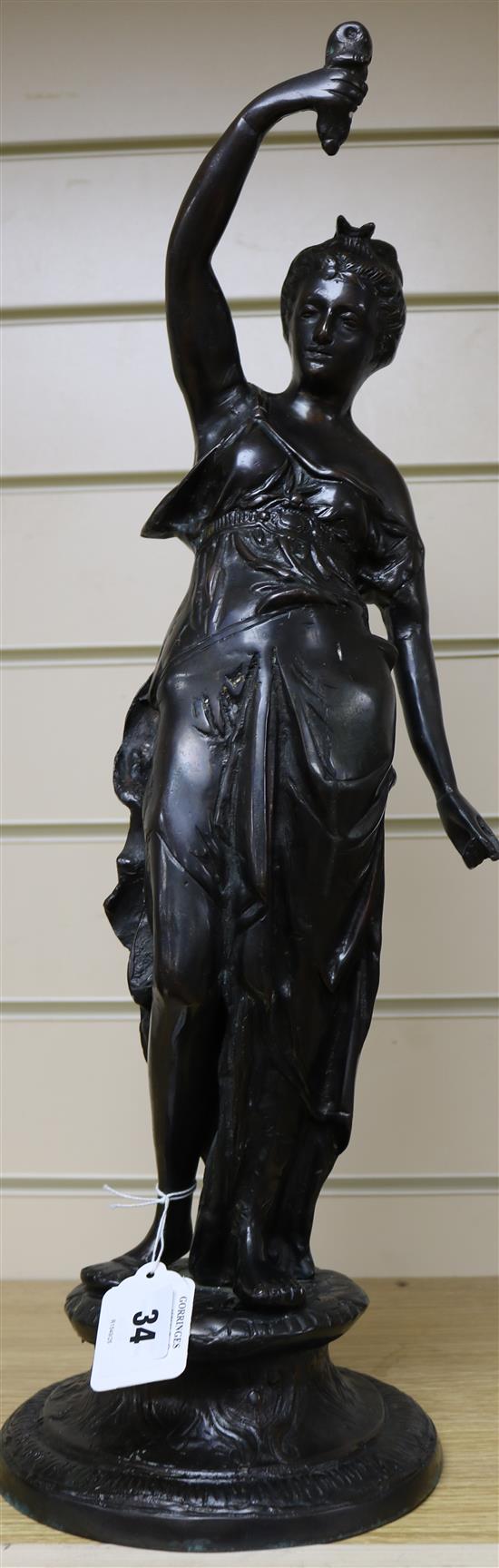 A bronze figure of Diana